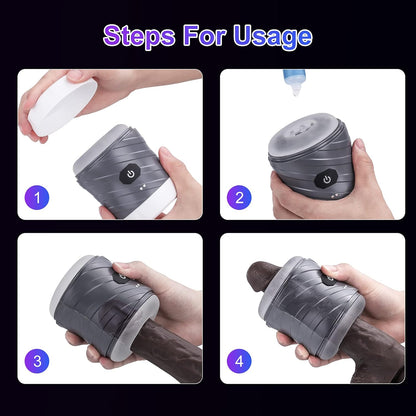 Double-ended Penis Trainer Vibrator Stroker Blowjob Masturbator with 7 Vibration Modes