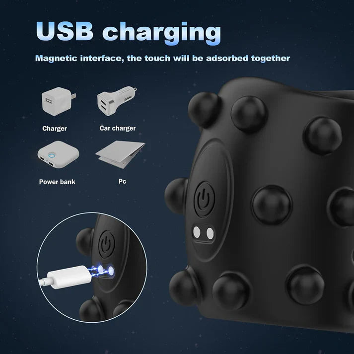 360° Soft Beads Cock Ring Penis Trainer Vibrator with 10 Vibration Modes