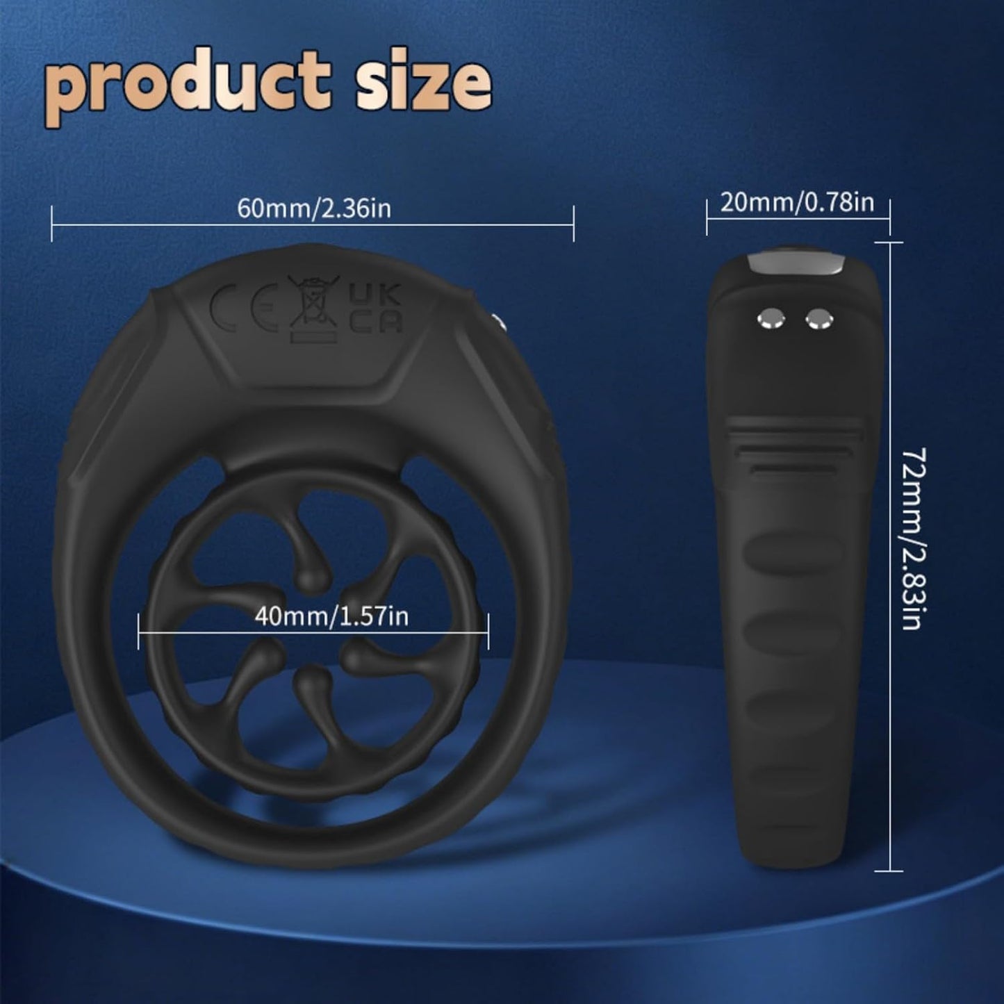 Penis Trainer Vibrator Enlargement Cock Ring Stimulator with 9 Vibration Modes