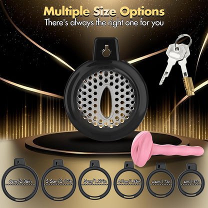 Chastity Cage Soft Chastity Cage Men's Size Better with 6 Penis Rings