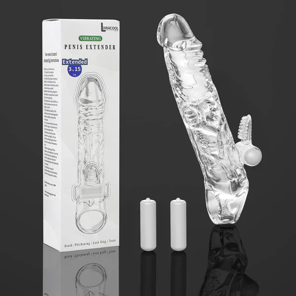 Reusable Penis Sleeve Extender Cock Ring with Multiple Vibration Modes