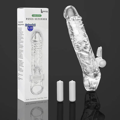 Reusable Penis Sleeve Extender Cock Ring with Multiple Vibration Modes