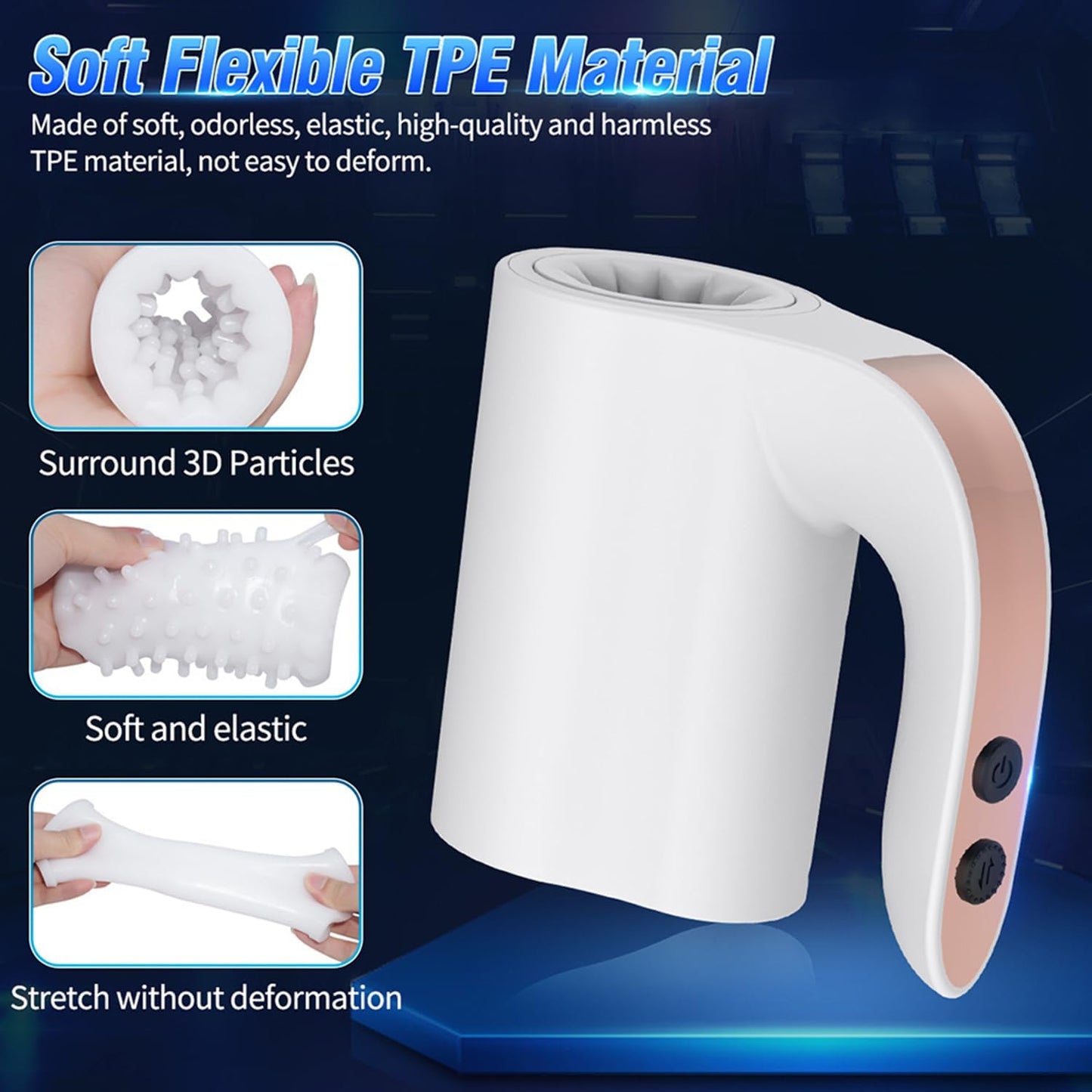 2 in 1 Automatic Masturbator Penis Trainer with 10 Telescopic Rotation Vibration Modes