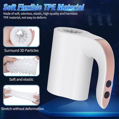 2 in 1 Automatic Masturbator Penis Trainer with 10 Telescopic Rotation Vibration Modes