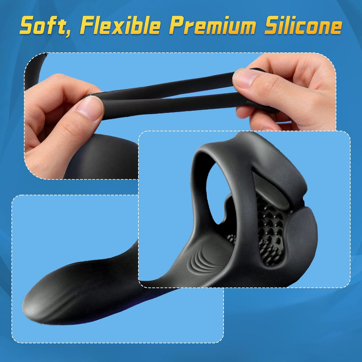 App-Control Penis Trainer Vibrator Cock Ring Prostate Stimulator with 10 Vibration Modes