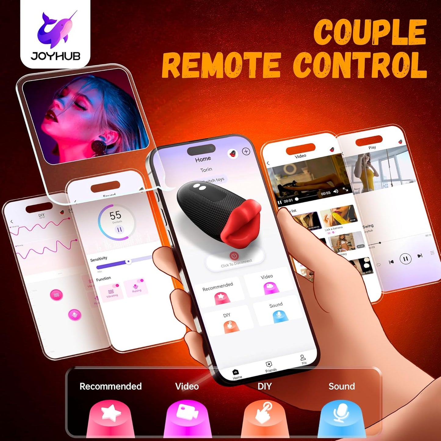 Electric Masturbator Penis Trainer Glans Vibrator with 9*9 Tapping & Licking Modes