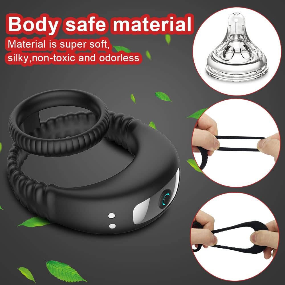 Penis Rings Vibrator Enhancer Glans Trainer with 10 Vibration Modes