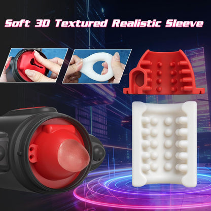 7 IN 1 Automatic Water-Spray Rotating Vibrating Blowjob Sex Machine Penis Stroker Trainer