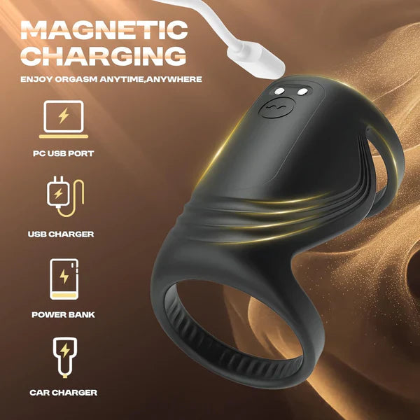 Electric Penis Trainer Vibrator Cock Ring Masturbator with 9 Vibration Modes