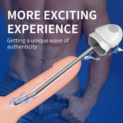 E-stim Penis Plug Vibrator Dilator with Urethral Catheter & 10 Vibration Modes