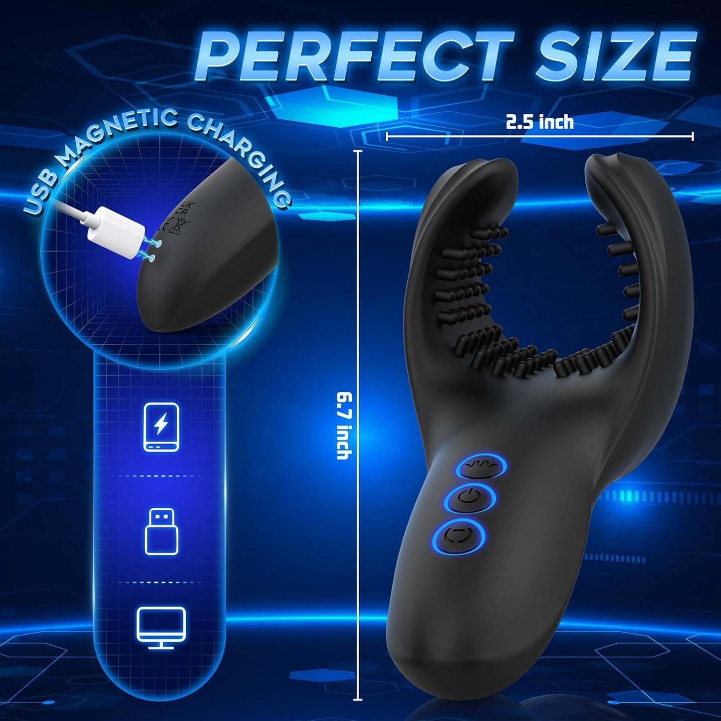 Penis Vibrators Training Kit Male Masturbators with 10 Bite & Vibrating Modes