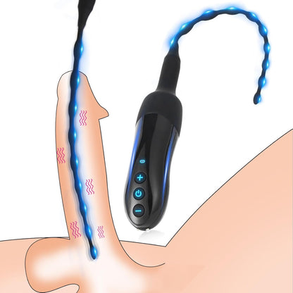 Urethral Dilators Penis Plug Trainer Vibrator Glans Stimulator with 20 Modes