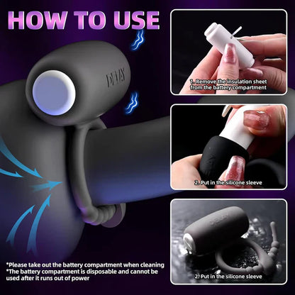 12000r/min High-Frequency Adjustable Penis Ring Vibrator Sex Toys