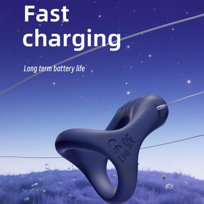 Y-shaped Double Ring Penis Ring Trainer Vibrator with 10 Vibration Modes