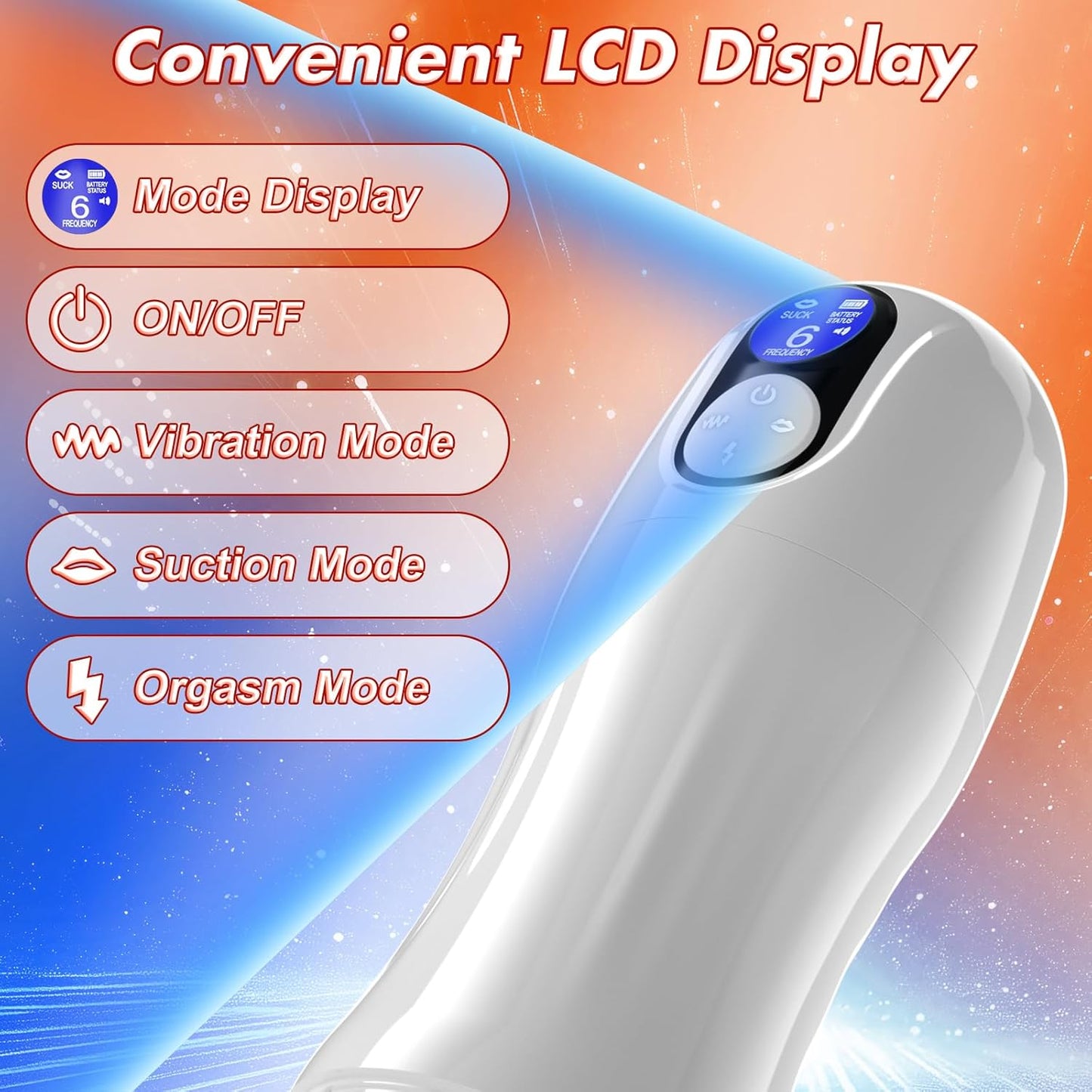 Automatic Sucking Masturbator Stroker Blowjob with 5 Suction & 9 Vibration Modes