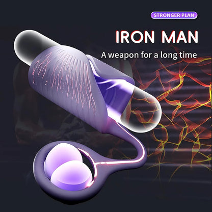 Penis Trainer Vibrator Cock Ring Massager with 10 Powerful Vibration Modes