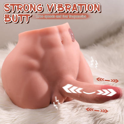 9.7 LB Electric Vibratory Realistic Male Sex Dolls with Thrusting & Vibrating Dildo