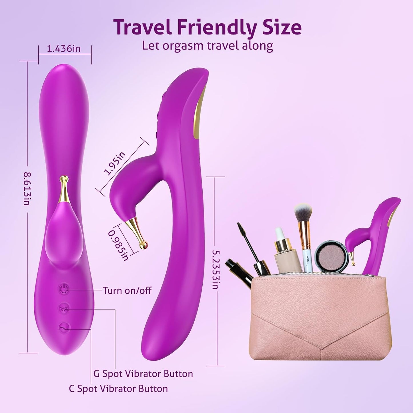 2 in 1 G Spot Clitoral Vibrator with 9*9 Vibration Modes