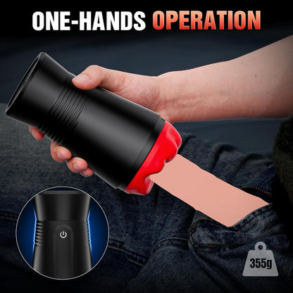 360° Wrapped Penis Trainer Stroker Blowjob Masturbator with 9 Suction & Vibration Modes