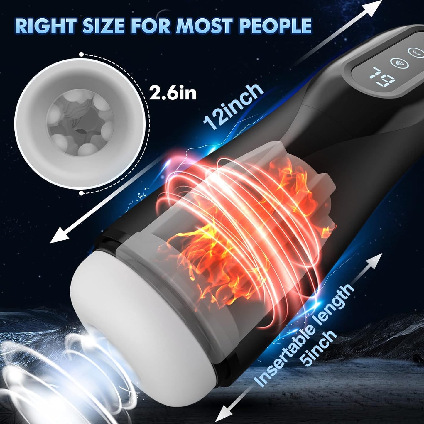 Upgraded Automatic Masturbator Sex Machine Stroker with 9 Sucking Vibrating Heating