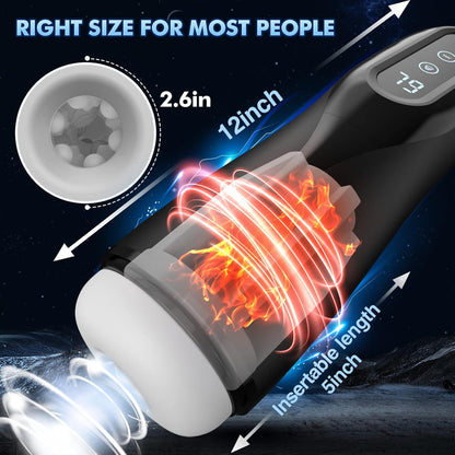 Upgraded Automatic Masturbator Sex Machine Stroker with 9 Sucking Vibrating Heating