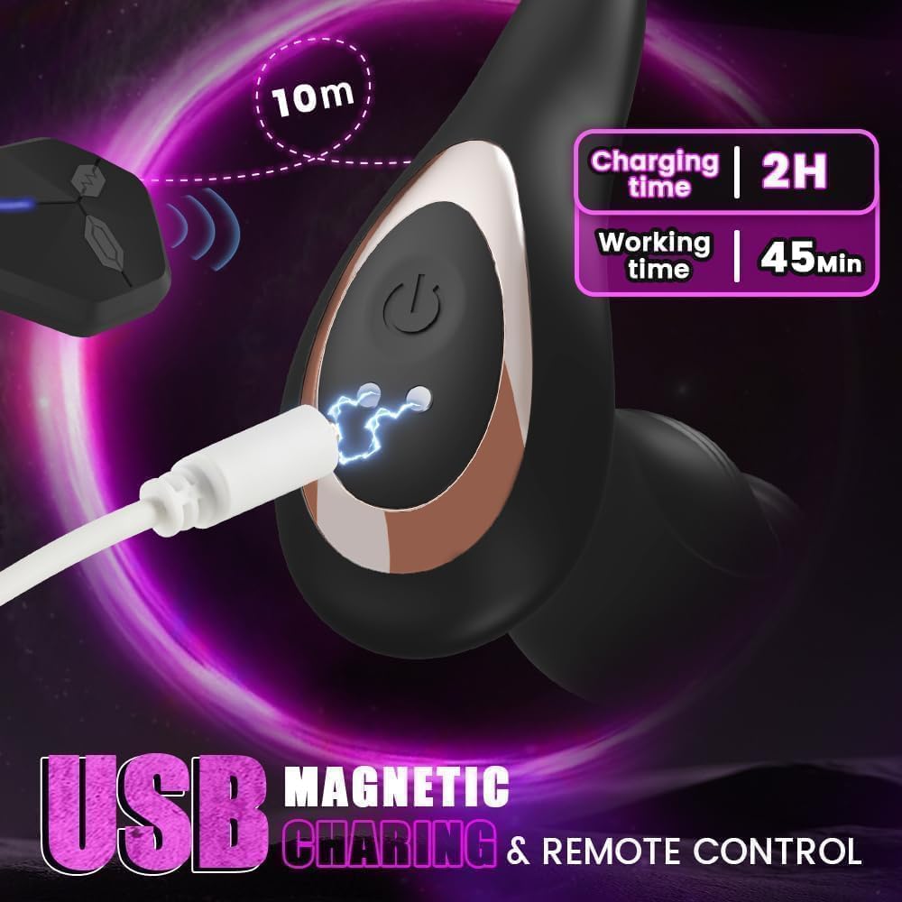 Remote Control Wiggling Anal Vibrator Prostate Massager with 9 Swing Thrusting & Vibrating