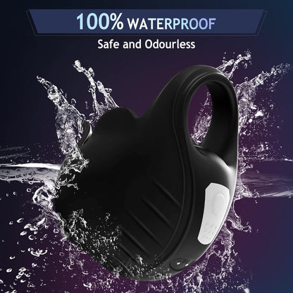 Full Wrapped Cock Ring Penis Trainer Vibrator Testicles Stimulator with 7 Vibrations Modes