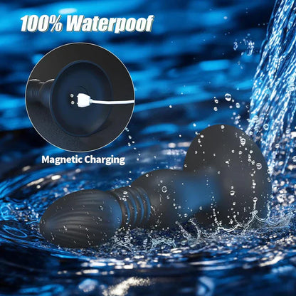 Upgraded Motor Anal Plug Prostate Massager Butt Plug with 10 Vibrating & Thrusting