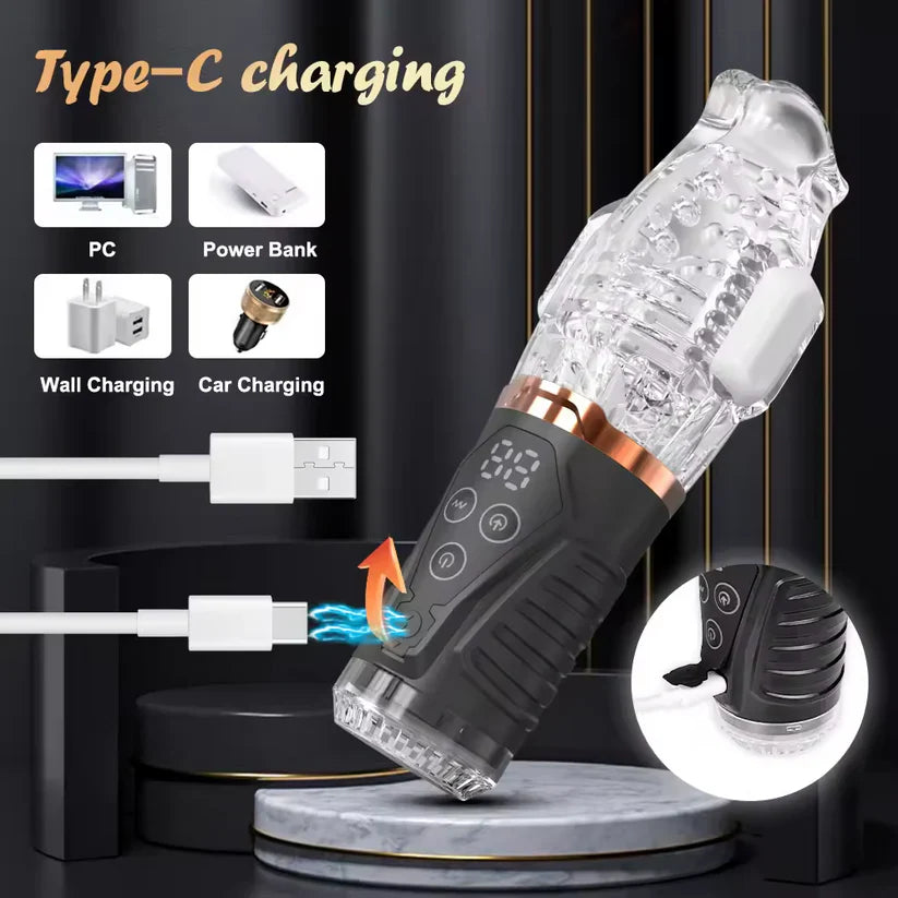 Automatic Masturbator Penis Trainer Blowjob with 9 Suction & 9 Vibration Modes