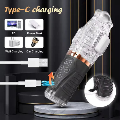 Automatic Masturbator Penis Trainer Blowjob with 9 Suction & 9 Vibration Modes