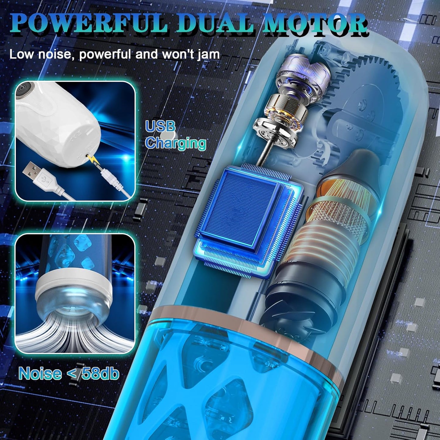 360°Rotation & Telescopic Automatic Masturbator with 7 Thrusting & 3 Speed Modes