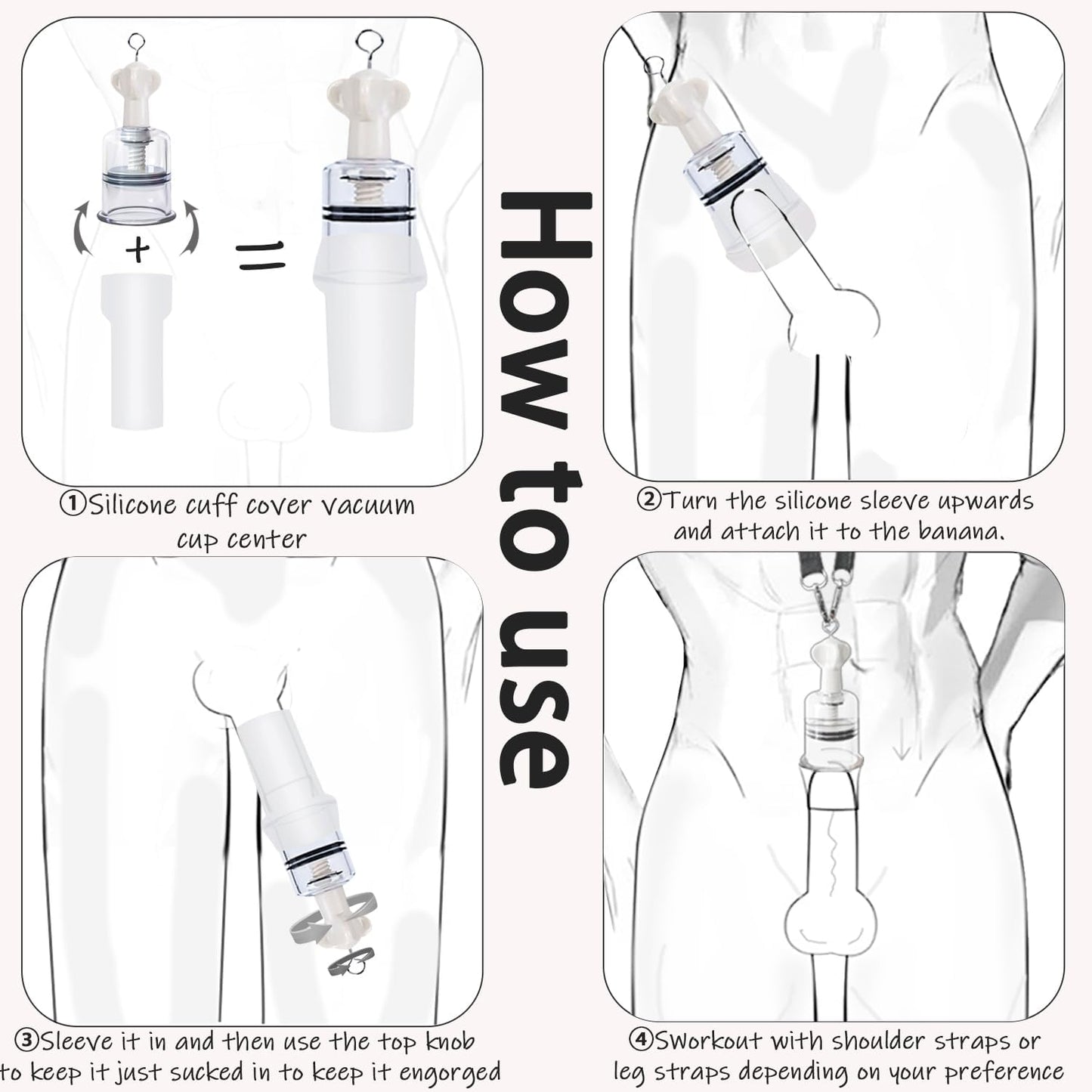 3 IN 1 Penis Pump Enlarger Training Kit Cock Sleeve Masturbator