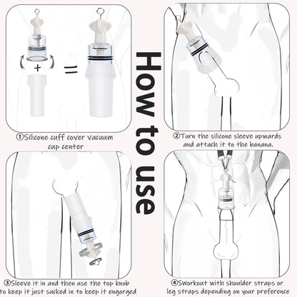 3 IN 1 Penis Pump Enlarger Training Kit Cock Sleeve Masturbator