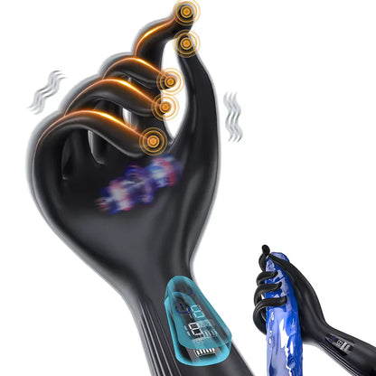 LED Display Penis Trainer Glans Vibrator Massager Masturbator with 10 Vibration Modes