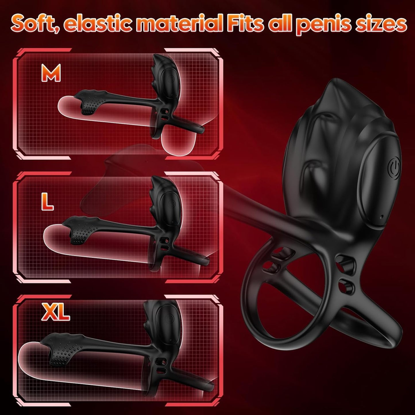 Cock Ring Penis Trainer Vibrator Stimulator with 10 Vibrations Modes