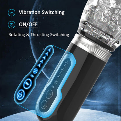 Automatic Penis Trainer Stroker Masturbator with 5 Thrust & Rotation & 7 Vibration Modes