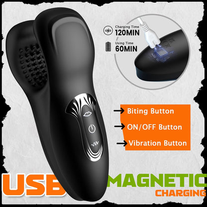 Electric Masturbator Penis Trainer Glans Stimulator with 10 Bite Modes
