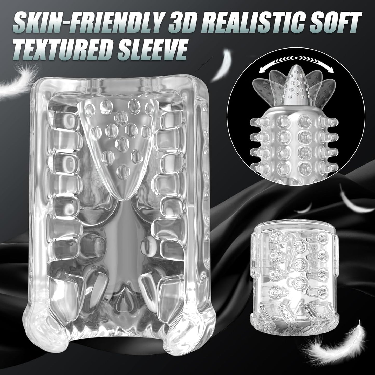 Automatic Masturbator Penis Pump with 7 Sucking Vibrating Thrusting Rotating & Licking Modes