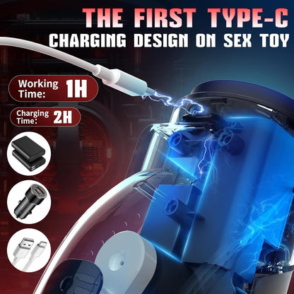Automatic Masturbator Sex Machine Stroker with 10 Vibrating & 8 Thrusting
