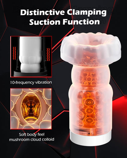 Automatic Heated Masturbator Stroker Pocket Pussy with 8 Thrusting 10 Vibration Modes