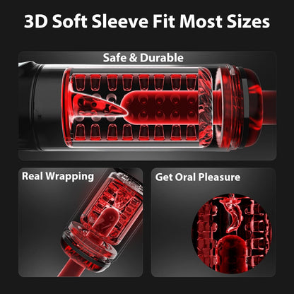 AI-Powered Automatic Masturbator Pumps Enlargers with 7 Thrusting Rotating Sucking Licking Modes