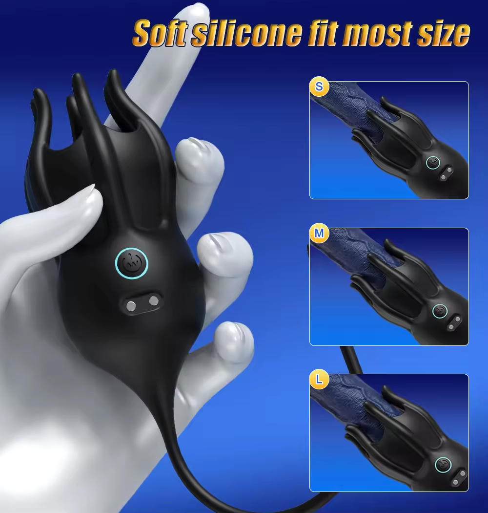 Electric Penis Trainer Vibrator Glans Stimulator with Urethral Sound & 10 Vibration Modes