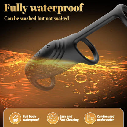 Electric Penis Trainer Cock Ring Massager Sleeve with 10 Vibration Modes