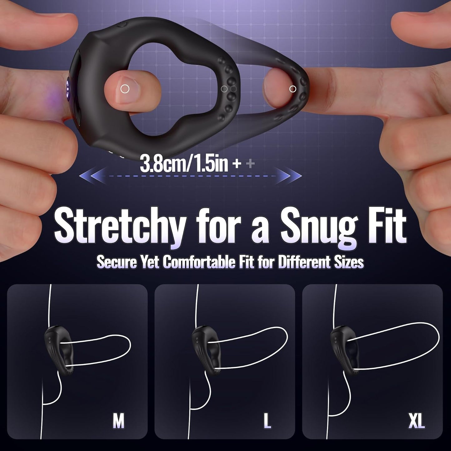 Smart APP Control Wrap-Around Cock Ring Penis Trainer Vibrator with 10 Vibrations Modes