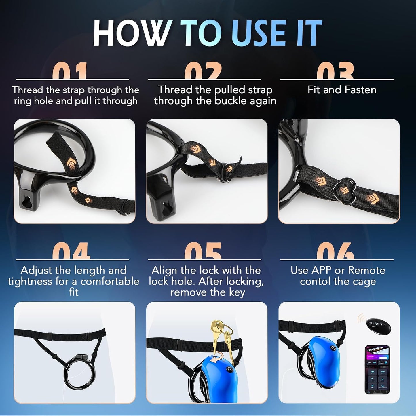 Chastity Cage BDSM Penis Trainer Vibrator Sleeve with 10 Vibration Modes