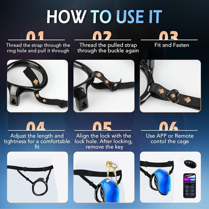 Chastity Cage BDSM Penis Trainer Vibrator Sleeve with 10 Vibration Modes