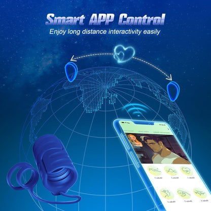 Lock Ring APP Control Penis Trainer Vibrator Cock Ring with 9 Powerful Vibration Modes