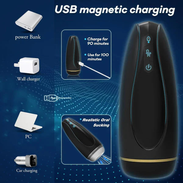 Automatic Sucking Male Masturbator Stroker with 9 Vibration & 5 Suction Modes