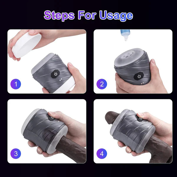 Double-ended Penis Trainer Vibrator Stroker Blowjob with 7 Vibration Modes