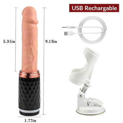 360° Rotation & Thrusting Realistic Dildo Machine with 7 Vibrating & Telescopic Modes